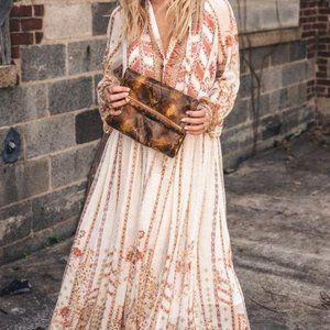 Boho Printed Long Sleeve Tribal Dresses